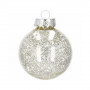 Vánoční baňky stříbrné s výplní mix -  7cm, sada 30ks