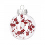 Vánoční baňky červené s výplní mix -  7 cm, sada 30ks