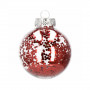 Vánoční baňky červené s výplní mix -  7 cm, sada 30ks