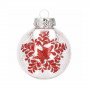 Vánoční baňky červené s výplní mix -  7 cm, sada 30ks