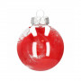 Vánoční baňky červené s výplní mix -  7 cm, sada 30ks