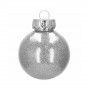 Vánoční baňky stříbrné s výplní mix - 6 cm, sada 30ks