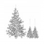 Vánoční ozdoby - Stromeček, stříbrný, sada 2ks