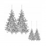 Vánoční ozdoby - Stromeček, stříbrný, sada 2ks