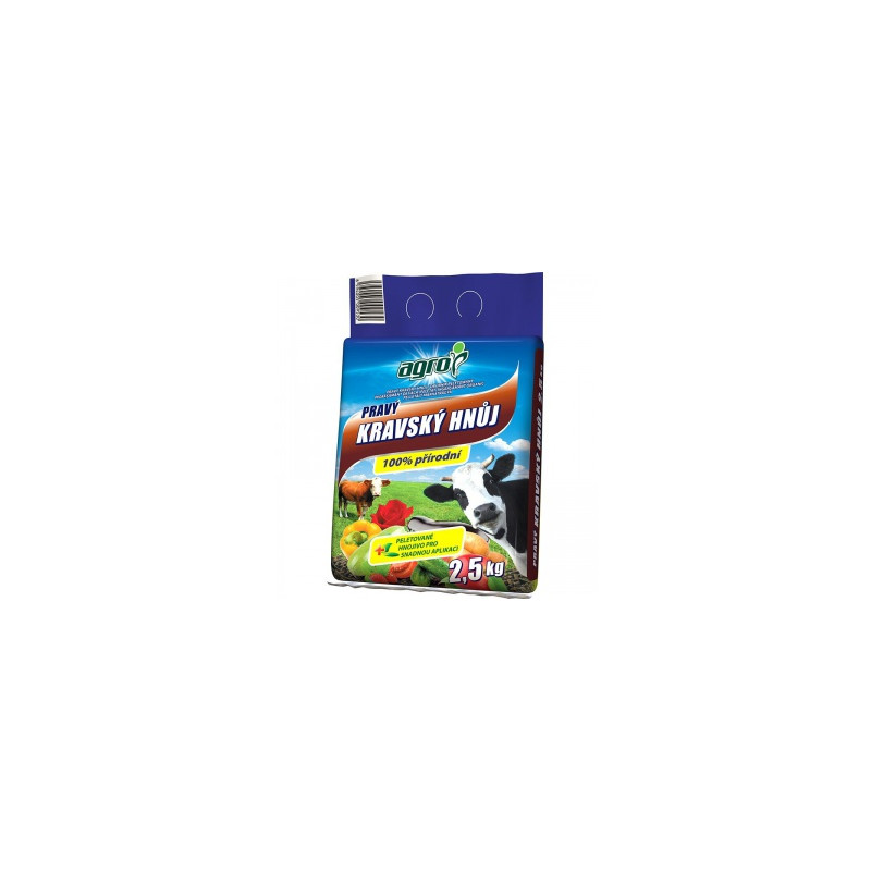 AGRO Pravý kravský hnůj granulovaný 2,5 kg AG02600001025
