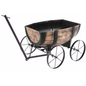 Květináč Strend Pro Woodeff, 41,5x29x19 cm, whisky barel wagon