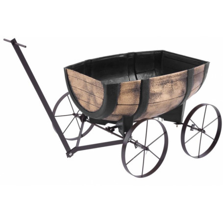 Květináč Strend Pro Woodeff, 41,5x29x19 cm, whisky barel wagon