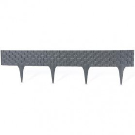 Plastová palisáda RattanPalisade, 82x9,5/20 cm, grafit, 240 cm