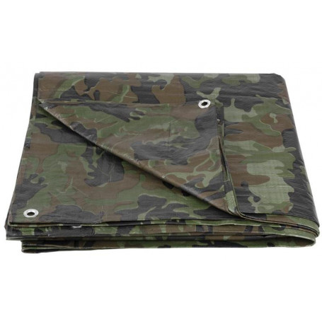 Zakrývací plachta Tarpaulin Khaki 3x5 m 80 g/m2, oliva/kamufláž