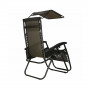 Zahradní polohovací křeslo se stříškou SPRINGOS ZERO GRAVITY černo-hnědé
