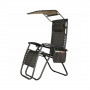 Zahradní polohovací křeslo se stříškou SPRINGOS ZERO GRAVITY černo-hnědé