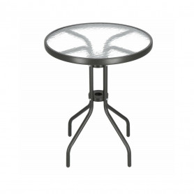 Zahradní stolek kulatý 60 cm, černý SPRINGOS BISTRO