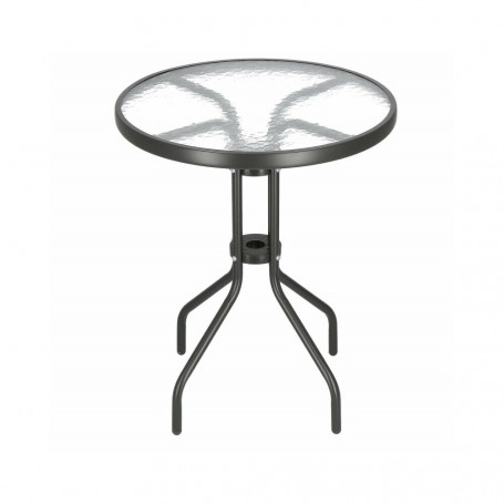 Zahradní stolek kulatý 60 cm, černý SPRINGOS BISTRO
