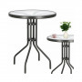 Zahradní stolek kulatý 60 cm, černý SPRINGOS BISTRO