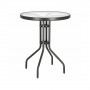 Zahradní stolek kulatý 60 cm, černý SPRINGOS BISTRO