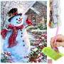 Diamantové malování 40x30 cm, Sněhulák Springos ART