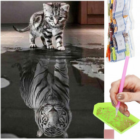 Diamantové malování 40x30 cm, Kočka a tygr Springos ART