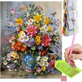 Diamantové malování 40x30 cm, Nedělní kytice Springos ART
