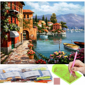 Diamantové malování 40x30 cm, Pobřeží Chorvatska Springos ART