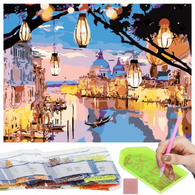 Diamantové malování 40x30 cm, Benátky olejomalba Springos ART