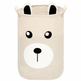 Úložný koš 43l, béžový s medvídkem SPRINGOS HA0128