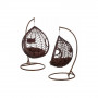 Houpací křeslo se stojanem SPRINGOS BEATA PREMIUM XXL hnědé + tmavě hnědé polštáře