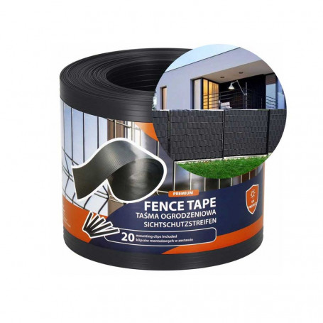 Stínící plotová páska 19cm x 35m, antracitová SPRINGOS FN0001