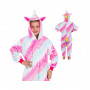 Pyžamo Kigurumi Jednorožec růžovo-bílé, vel. 130-140 cm SPRINGOS