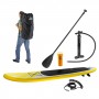 Stand-Up Paddleboard nafukovací s příslušenstvím do 90 kg, 305x71 cm, žlutý