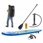 Stand-Up Paddleboard nafukovací s příslušenstvím do 90 kg, 305x71 cm, modrý