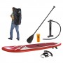 Stand-Up Paddleboard nafukovací s příslušenstvím do 110 kg, 305x81 cm, červený
