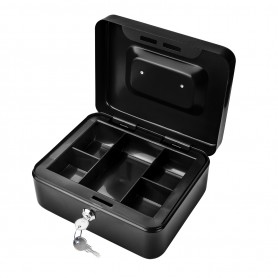 Kovová pokladnička 20x16x9 cm DGK 200, černá