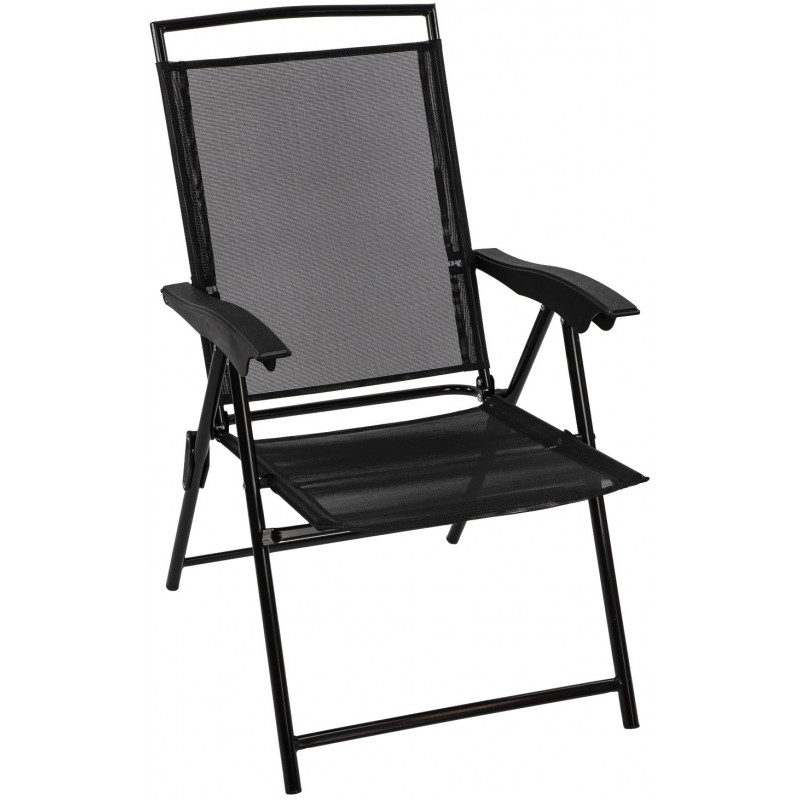 DEMA Skládací plážová židle Long Beach, černá 94044D
