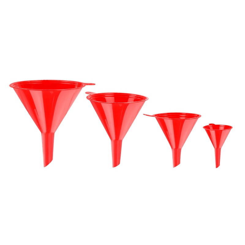 DEMA Plastové nálevky, červené, 4-dílná sada 22172D