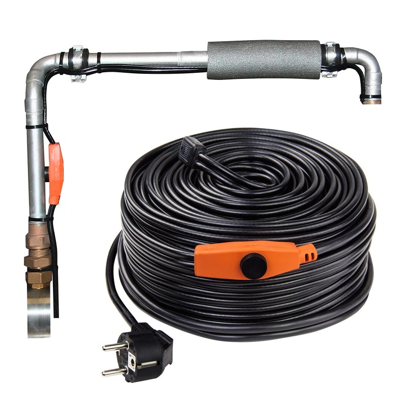 DEMA Topný kabel na ochranu proti mrazům s termostatem 14 m 27504D