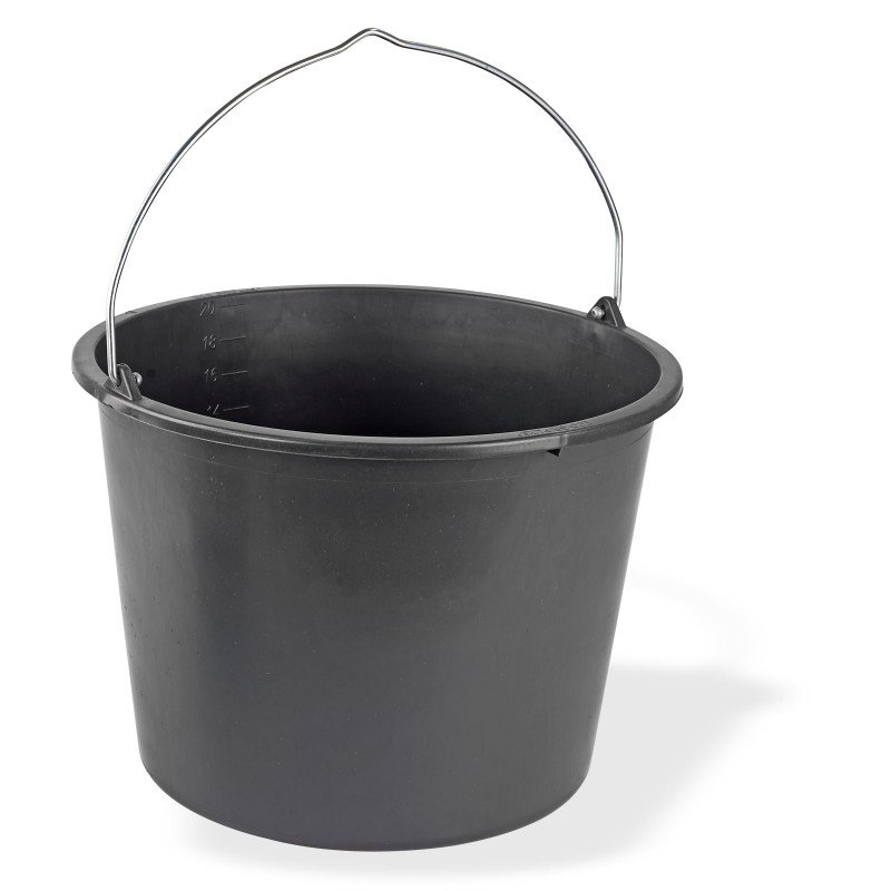 DEMA Stavební kbelík na maltu 20 litrů, černé 15101D