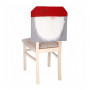Vánoční potah na židli Gnom s bambulí, 50x62 cm, šedý