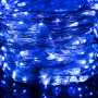 LED řetěz Nano 20 m, 200 LED, IP44, 8 světelných módů, modrá