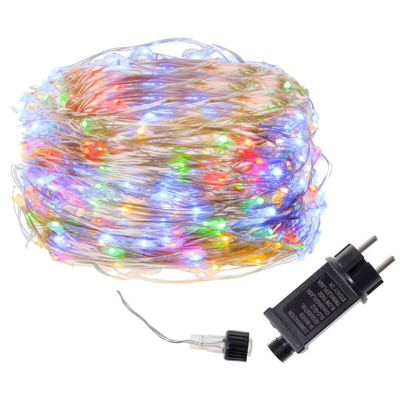 SPRINGOS LED řetěz Nano 20 m, 200 LED, IP44, 8 světelných módů, multicolor CL0085