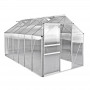 Stabilní skleník s ohromnou užitnou plochou 6,8 m2 a čtyřmi střešními okny. Stěny a střecha skleníku ze speciálních 6-milimetrových dutých komorových desek. Vysoká ochrana proti UV záření (při instalaci dbejte na vnitřní a vnější stranu).