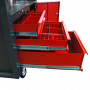 Pracovní stůl na kolečkách se zásuvkami a skříňkou s dvířky 40911 antracit/červená