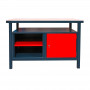 Dílenský pracovní stůl se skříňkou s dvířky a odkládacím prostorem 40889, antracit/červená