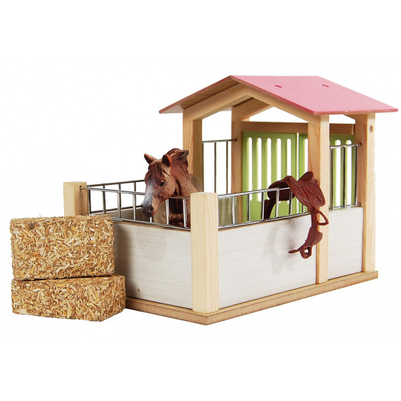 Kids Globe Box pro koně s růžovou střechou 1:24 12439D
