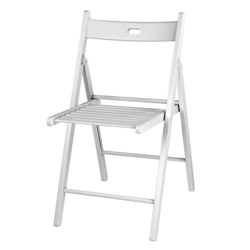 DEMA Dřevěná sklopná židle Buche, bílá 14156D