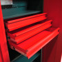 Kovová skříň se zásuvkami 78x38x192 cm, antracit / červená