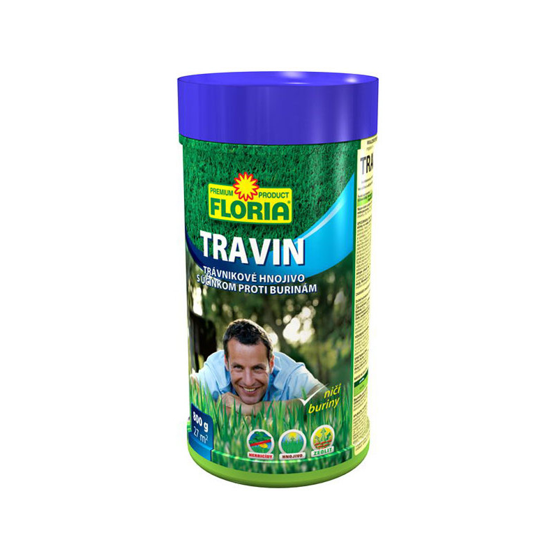 FLORIA TRAVIN Trávníkové hnojivo s účinkem proti plevelům 3v1, 0,8 kg FL02400001008