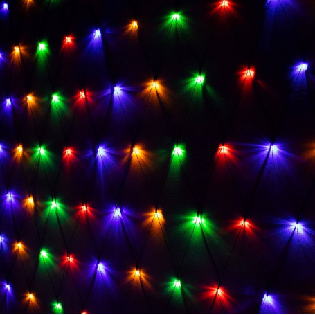 LED světelná síť Mikro 2,6x2 m, 160 LED, IP44, 8 světelných módů, multicolor