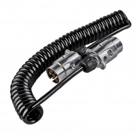Spirálový prodlužovací kabel, 2 zástrčky, 7-pin
