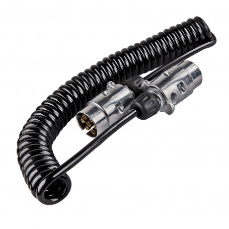Spirálový prodlužovací kabel, 2 zástrčky, 7-pin
