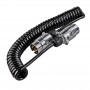 Spirálový prodlužovací kabel, 2 zástrčky, 7-pin
